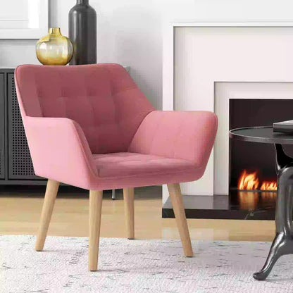HOMCOM Accent Chair, Arm Chair with Wide Arms, Slanted Back, Thick Padding and Rubber Wooden Legs for Living Room Additional View 13
