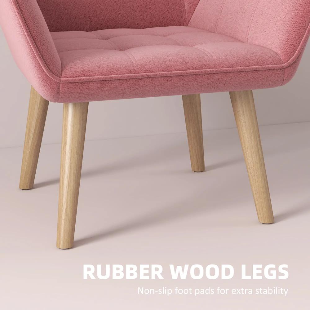 HOMCOM Accent Chair, Arm Chair with Wide Arms, Slanted Back, Thick Padding and Rubber Wooden Legs for Living Room Additional View 17