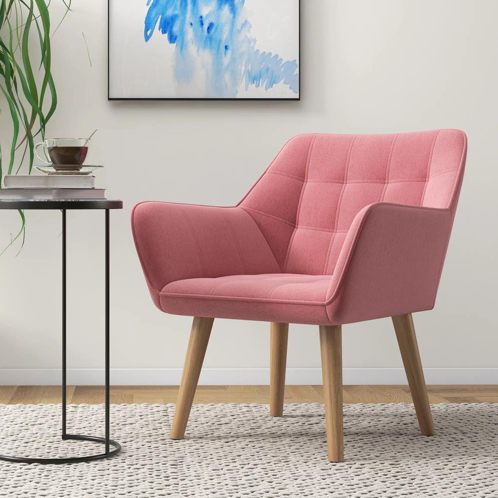 HOMCOM Accent Chair, Arm Chair with Wide Arms, Slanted Back, Thick Padding and Rubber Wooden Legs for Living Room Additional View 21
