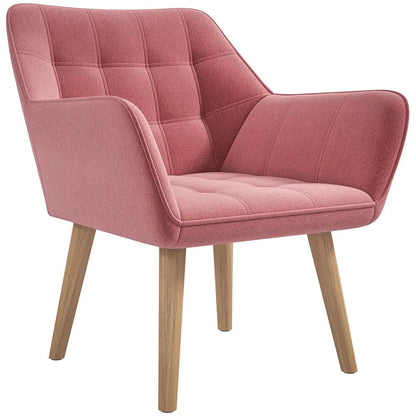 HOMCOM Accent Chair, Arm Chair with Wide Arms, Slanted Back, Thick Padding and Rubber Wooden Legs for Living Room Additional View 22