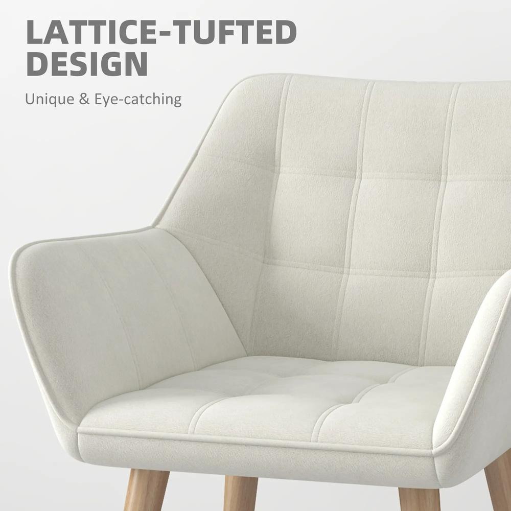 HOMCOM Accent Chair, Arm Chair with Wide Arms, Slanted Back, Thick Padding and Rubber Wooden Legs for Living Room Additional View 5