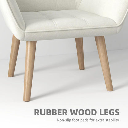 HOMCOM Accent Chair, Arm Chair with Wide Arms, Slanted Back, Thick Padding and Rubber Wooden Legs for Living Room Additional View 6