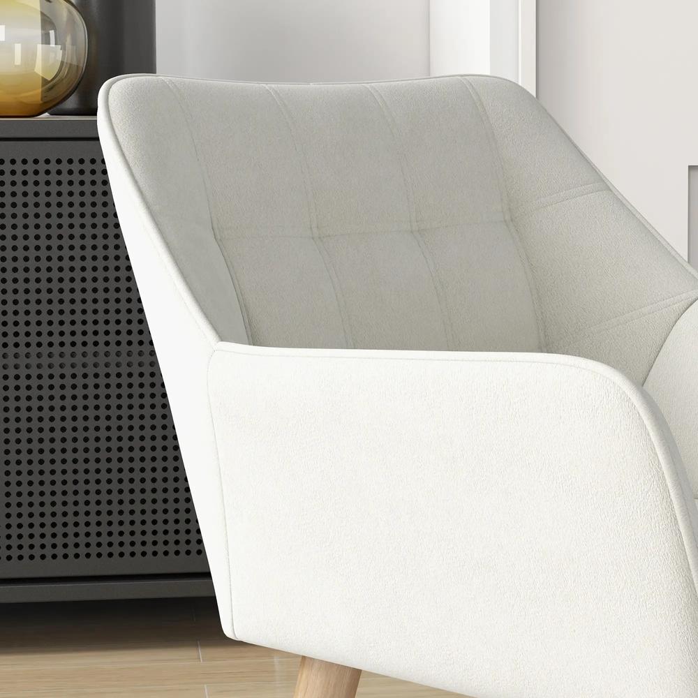 HOMCOM Accent Chair, Arm Chair with Wide Arms, Slanted Back, Thick Padding and Rubber Wooden Legs for Living Room Additional View 8