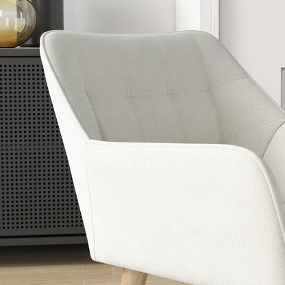HOMCOM Accent Chair, Arm Chair with Wide Arms, Slanted Back, Thick Padding and Rubber Wooden Legs for Living Room Additional View 8