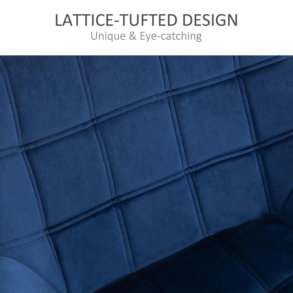 HOMCOM Armchair Accent Chair Wide Arms Slanted Back Padding Steel Frame Wooden Legs Home Bedroom Furniture Seating Blue Additional View 5