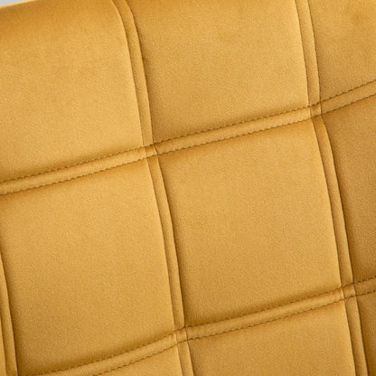 HOMCOM Accent Chair, Velvet Upholstered Vanity Tub Chair with Flared Armrests, Slanted Back, Solid Wood Legs, Comfy Padding Armchair, Home Furniture Seating, Yellow Additional View 7