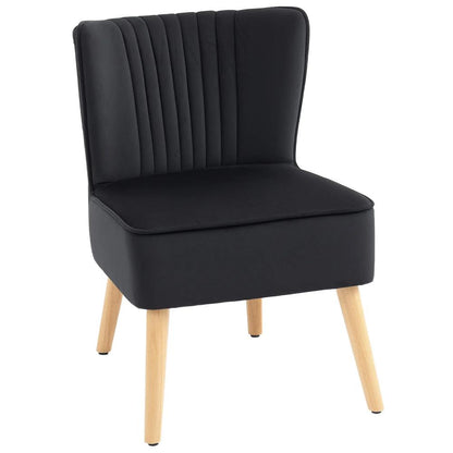 HOMCOM Modern Accent Chair, Fabric Living Room Chair with Rubber Wood Legs and Thick Padding Additional View 12