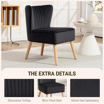 HOMCOM Modern Accent Chair, Fabric Living Room Chair with Rubber Wood Legs and Thick Padding Additional View 16