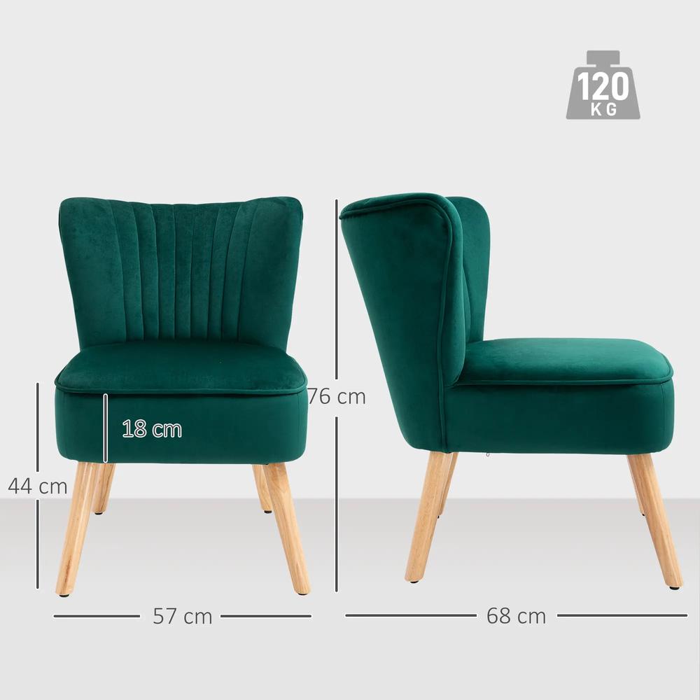 HOMCOM Modern Accent Chair, Fabric Living Room Chair with Rubber Wood Legs and Thick Padding Additional View 25