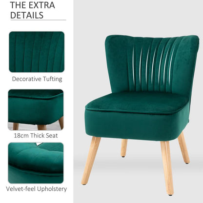 HOMCOM Modern Accent Chair, Fabric Living Room Chair with Rubber Wood Legs and Thick Padding Additional View 27