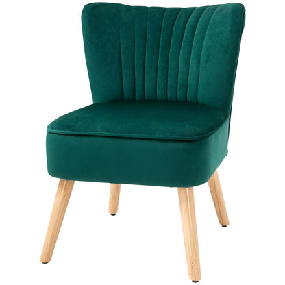 HOMCOM Modern Accent Chair, Fabric Living Room Chair with Rubber Wood Legs and Thick Padding Additional View 33