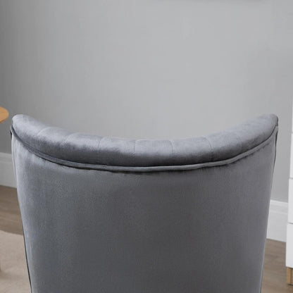 HOMCOM Modern Accent Chair, Fabric Living Room Chair with Rubber Wood Legs and Thick Padding Additional View 7
