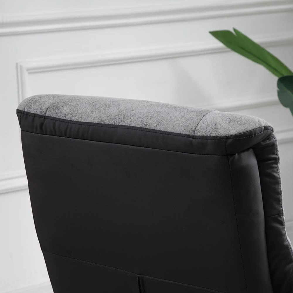 HOMCOM Fabric Recliner Sofa Armchair with footstool Swivel Sofa Grey Additional View 8