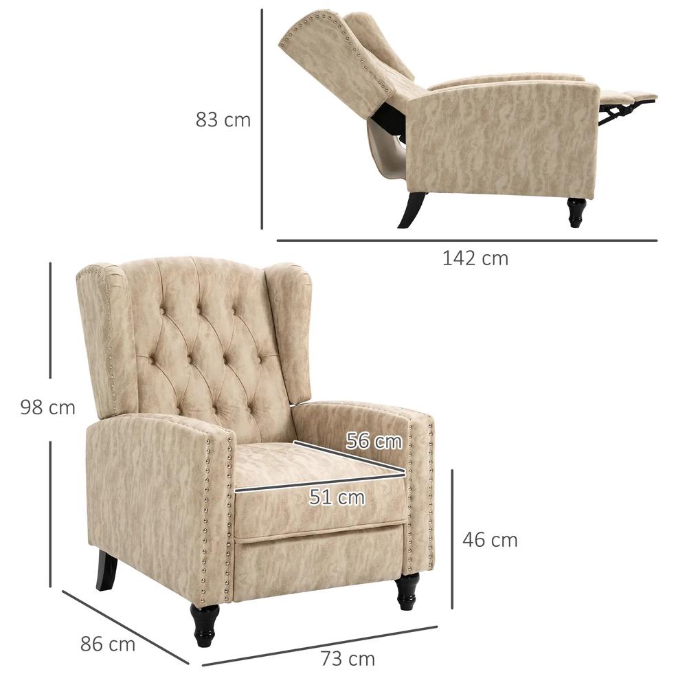 HOMCOM Chesterfield-Style Reclining Armchair Additional View 3
