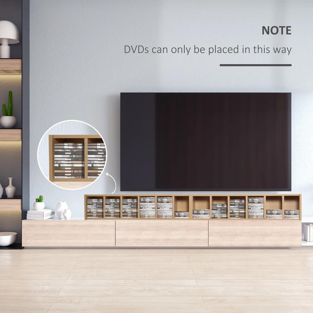 HOMCOM 204 CD Media Display Shelf Unit Set of 2 Blu-Ray Tower Rack w/ Adjustable Shelves Bookcase Storage Organiser, Natural Wood Colour Additional View 9