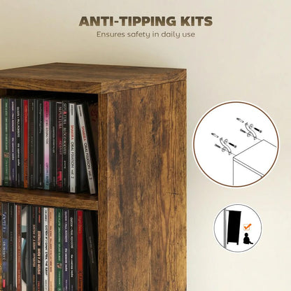 HOMCOM Set of 2 CD Media Display Shelf Unit Tower Rack with Adjustable Shelves Additional View 7