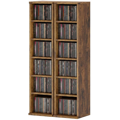 HOMCOM Set of 2 CD Media Display Shelf Unit Tower Rack with Adjustable Shelves Additional View 11