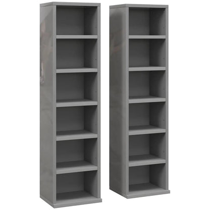 HOMCOM Set of 2 CD Media Display Shelf Unit Tower Rack with Adjustable Shelves Additional View 12