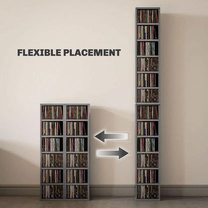 HOMCOM Set of 2 CD Media Display Shelf Unit Tower Rack with Adjustable Shelves Additional View 16