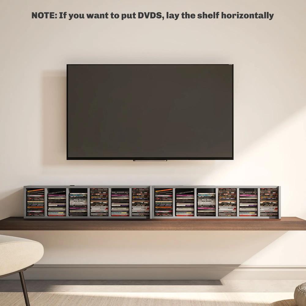 HOMCOM Set of 2 CD Media Display Shelf Unit Tower Rack with Adjustable Shelves Additional View 19