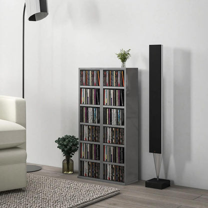 HOMCOM Set of 2 CD Media Display Shelf Unit Tower Rack with Adjustable Shelves Additional View 21