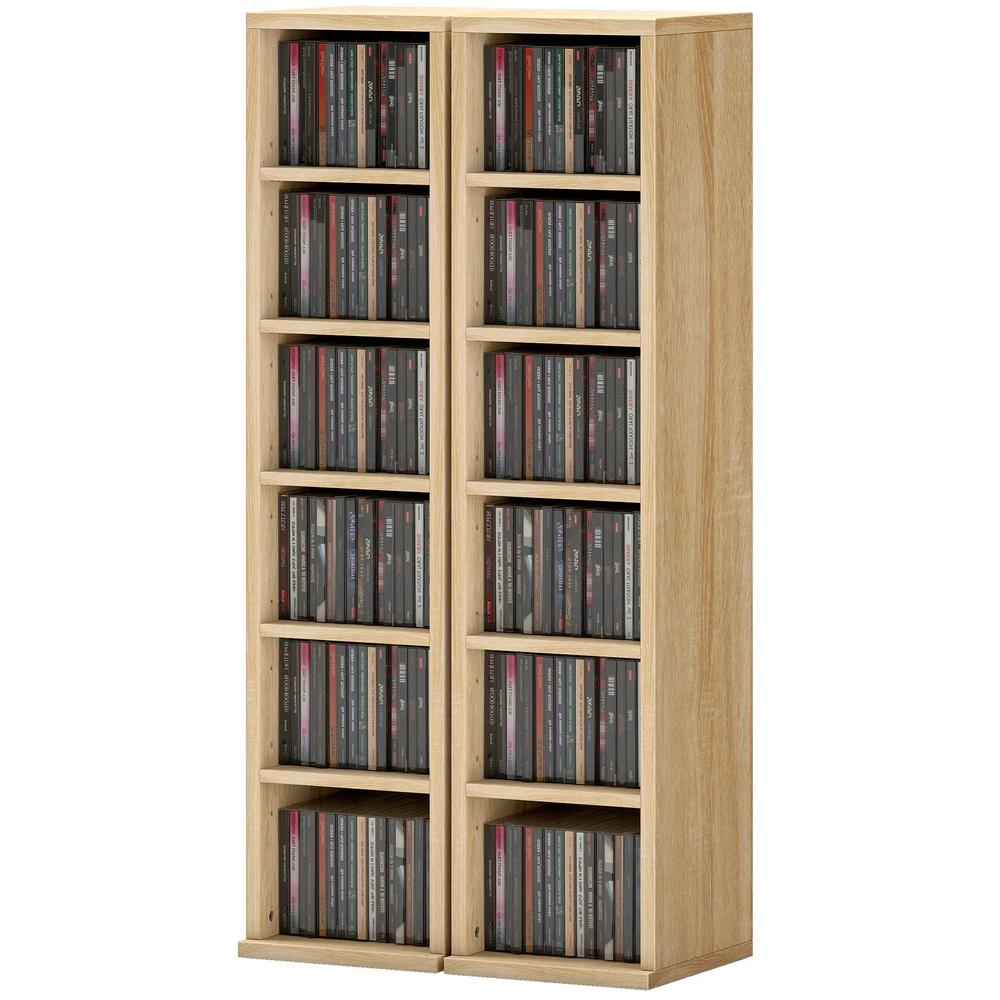 HOMCOM Set of 2 CD Media Display Shelf Unit Tower Rack with Adjustable Shelves Additional View 55