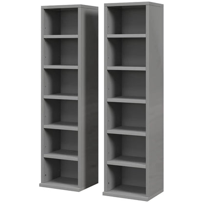 HOMCOM Set of 2 CD Media Display Shelf Unit Tower Rack with Adjustable Shelves Additional View 22