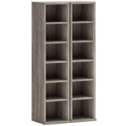 HOMCOM Set of 2 CD Media Display Shelf Unit Tower Rack with Adjustable Shelves Additional View 23