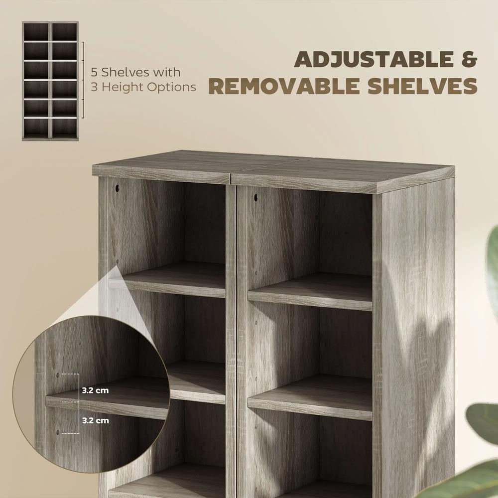 HOMCOM Set of 2 CD Media Display Shelf Unit Tower Rack with Adjustable Shelves Additional View 28