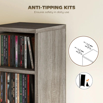 HOMCOM Set of 2 CD Media Display Shelf Unit Tower Rack with Adjustable Shelves Additional View 29
