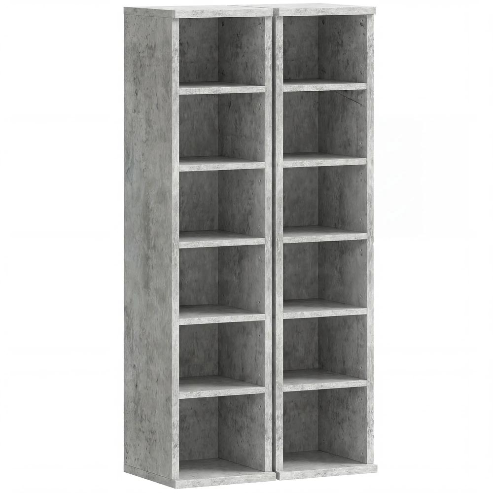 HOMCOM Set of 2 CD Media Display Shelf Unit Tower Rack with Adjustable Shelves Additional View 56