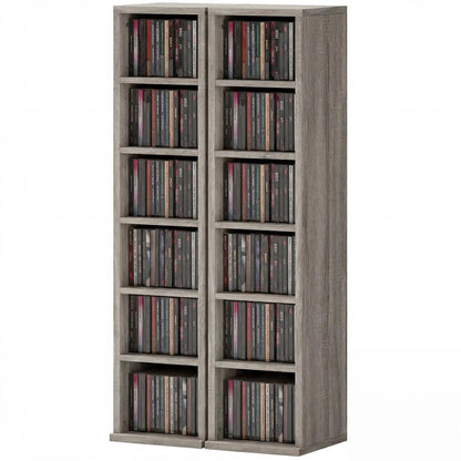 HOMCOM Set of 2 CD Media Display Shelf Unit Tower Rack with Adjustable Shelves Additional View 33