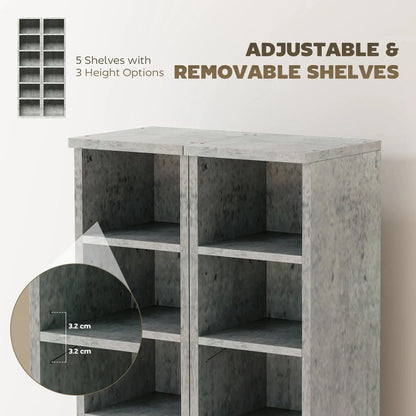 HOMCOM Set of 2 CD Media Display Shelf Unit Tower Rack with Adjustable Shelves Additional View 39