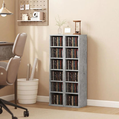 HOMCOM Set of 2 CD Media Display Shelf Unit Tower Rack with Adjustable Shelves Additional View 57