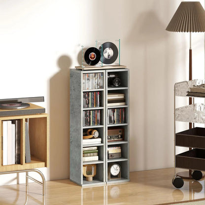 HOMCOM Set of 2 CD Media Display Shelf Unit Tower Rack with Adjustable Shelves Additional View 42