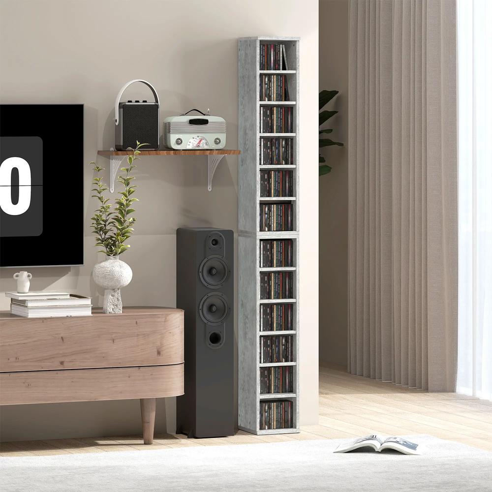 HOMCOM Set of 2 CD Media Display Shelf Unit Tower Rack with Adjustable Shelves Additional View 43
