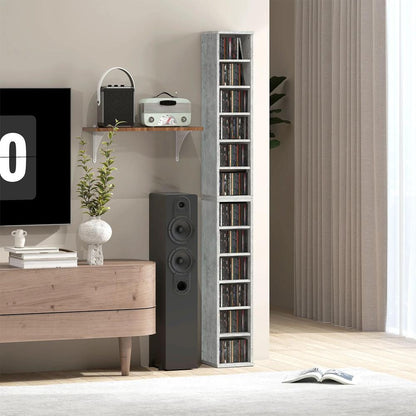 HOMCOM Set of 2 CD Media Display Shelf Unit Tower Rack with Adjustable Shelves Additional View 43