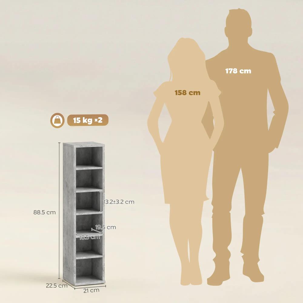 HOMCOM Set of 2 CD Media Display Shelf Unit Tower Rack with Adjustable Shelves Additional View 58