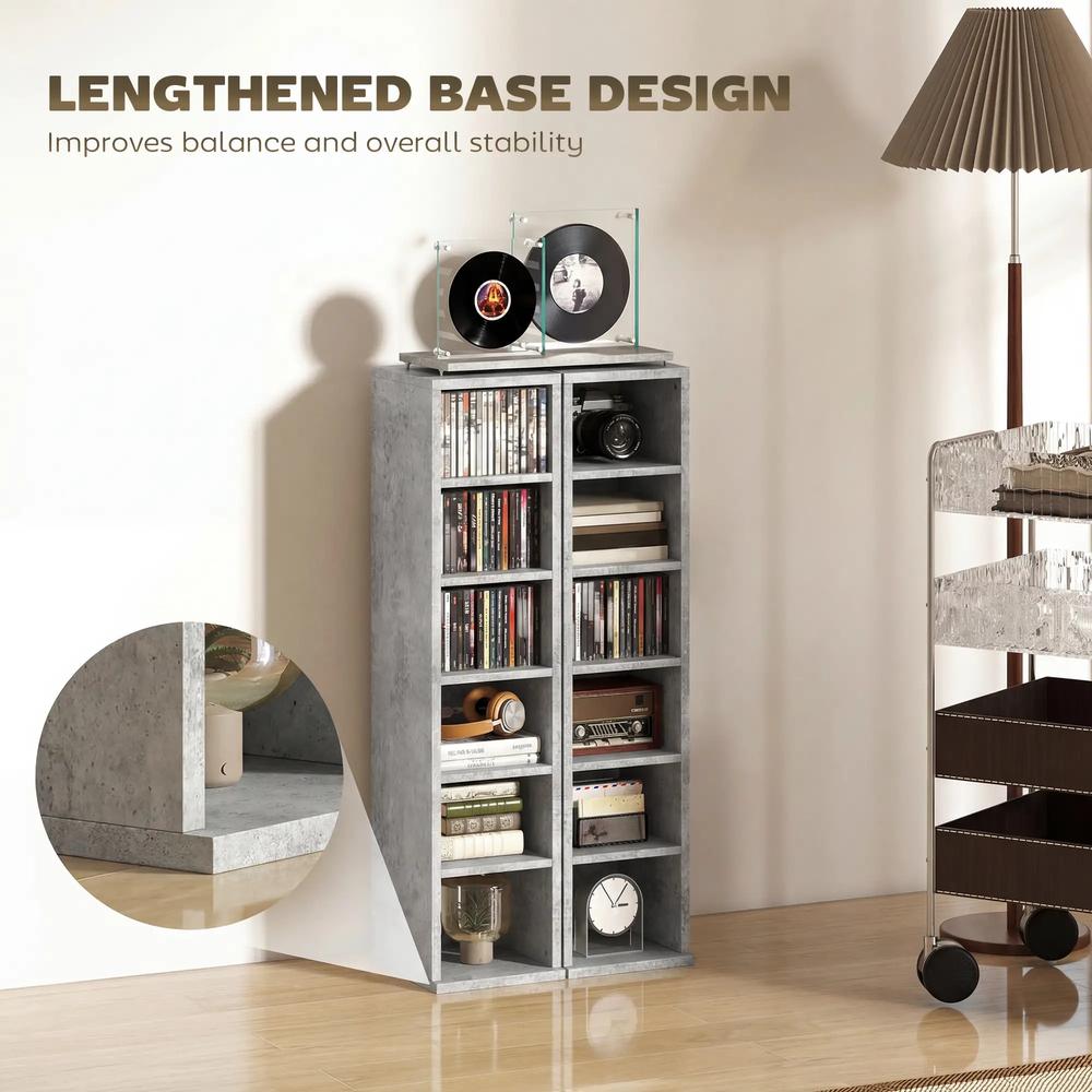 HOMCOM Set of 2 CD Media Display Shelf Unit Tower Rack with Adjustable Shelves Additional View 63