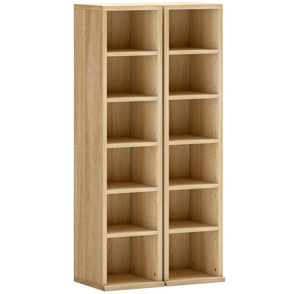 HOMCOM Set of 2 CD Media Display Shelf Unit Tower Rack with Adjustable Shelves Additional View 45