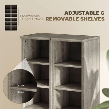 HOMCOM Set of 2 CD Media Display Shelf Unit Tower Rack with Adjustable Shelves Additional View 72