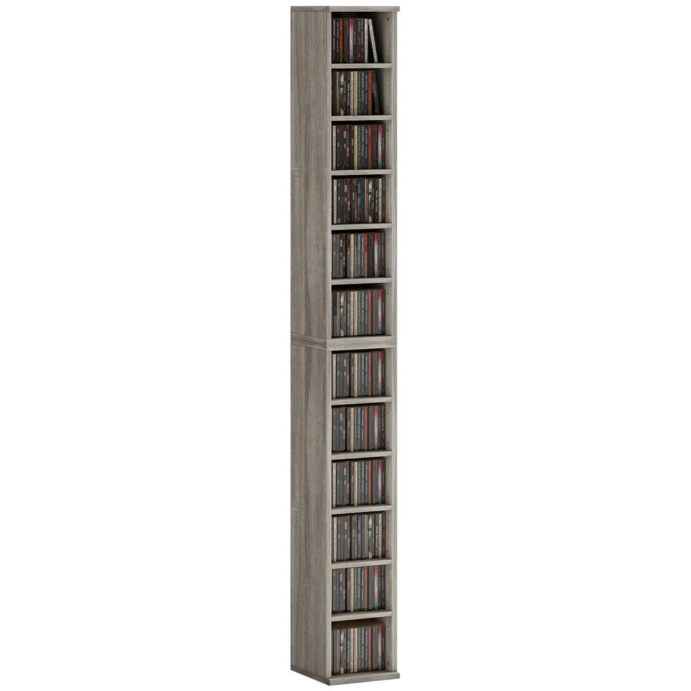 HOMCOM Set of 2 CD Media Display Shelf Unit Tower Rack with Adjustable Shelves Additional View 76