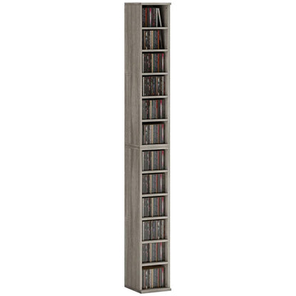 HOMCOM Set of 2 CD Media Display Shelf Unit Tower Rack with Adjustable Shelves Additional View 76