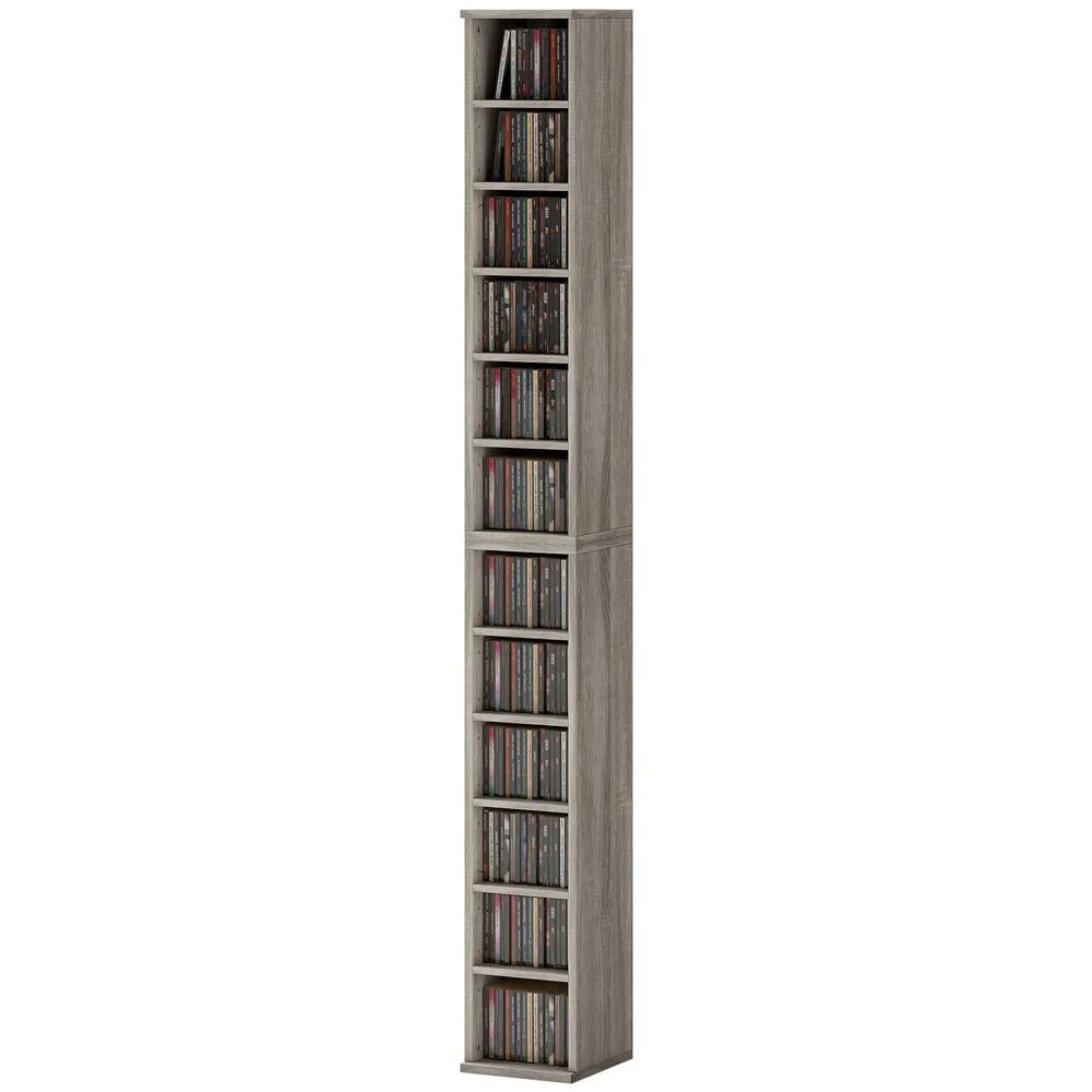HOMCOM Set of 2 CD Media Display Shelf Unit Tower Rack with Adjustable Shelves Additional View 77