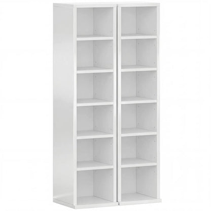HOMCOM Set of 2 CD Media Display Shelf Unit Tower Rack with Adjustable Shelves Additional View 78