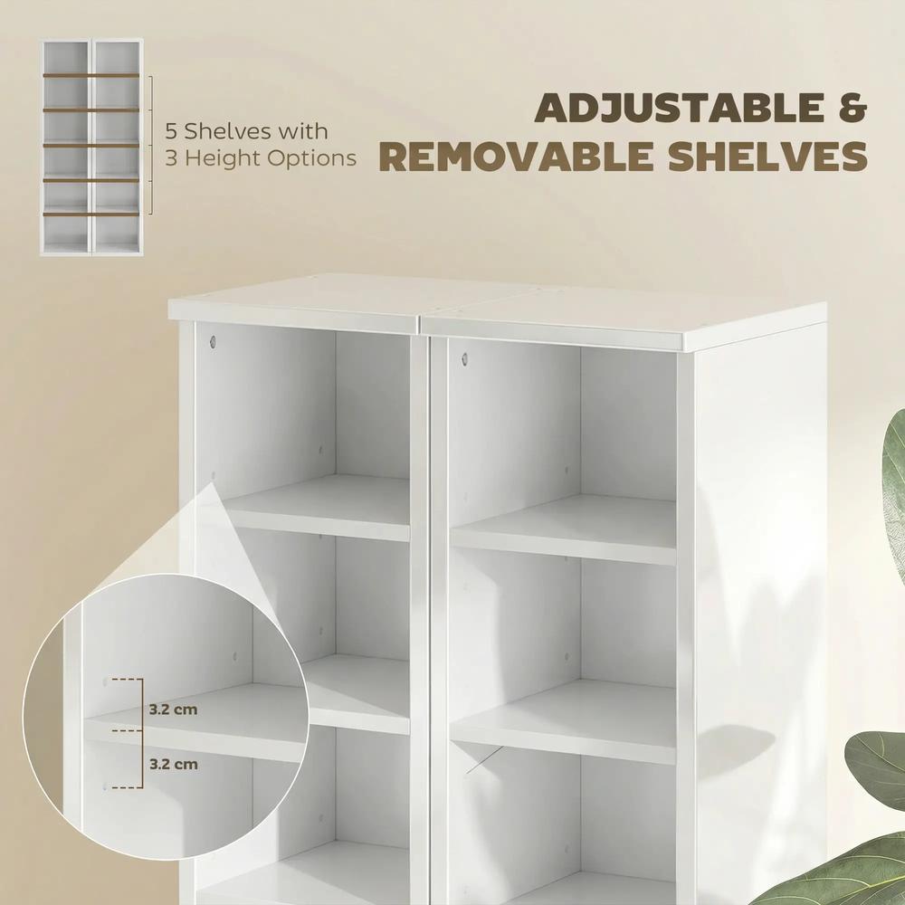 HOMCOM Set of 2 CD Media Display Shelf Unit Tower Rack with Adjustable Shelves Additional View 83