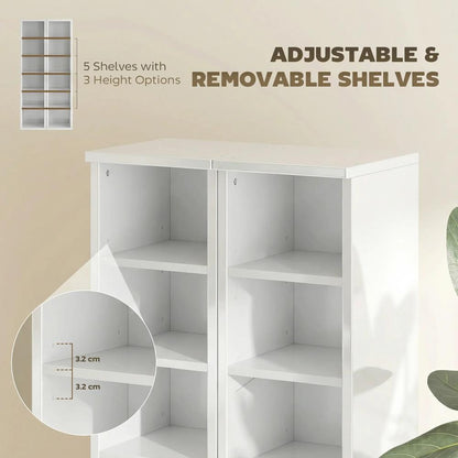 HOMCOM Set of 2 CD Media Display Shelf Unit Tower Rack with Adjustable Shelves Additional View 83