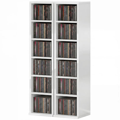 HOMCOM Set of 2 CD Media Display Shelf Unit Tower Rack with Adjustable Shelves Additional View 88