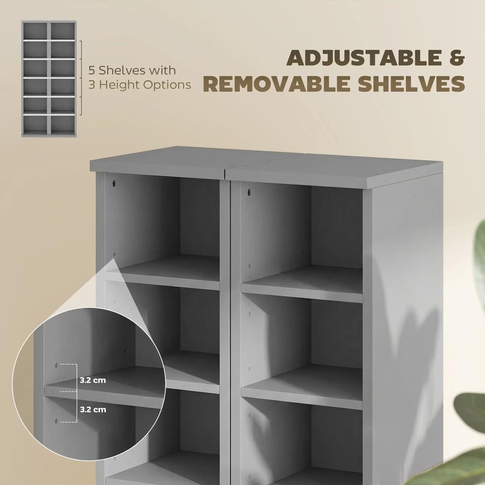 HOMCOM Set of 2 CD Media Display Shelf Unit Tower Rack with Adjustable Shelves Additional View 94