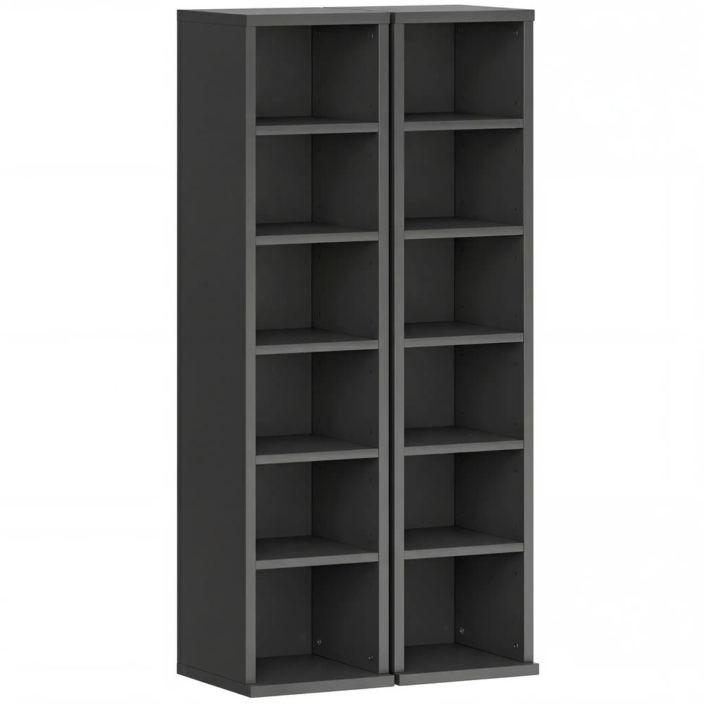 HOMCOM Set of 2 CD Media Display Shelf Unit Tower Rack with Adjustable Shelves Additional View 100